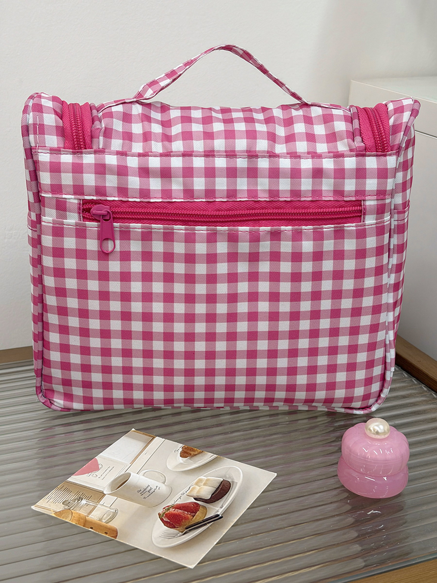 Airfriend Cute Grid Makeup Bag - огляд і ціна Luxury Skincare Samples