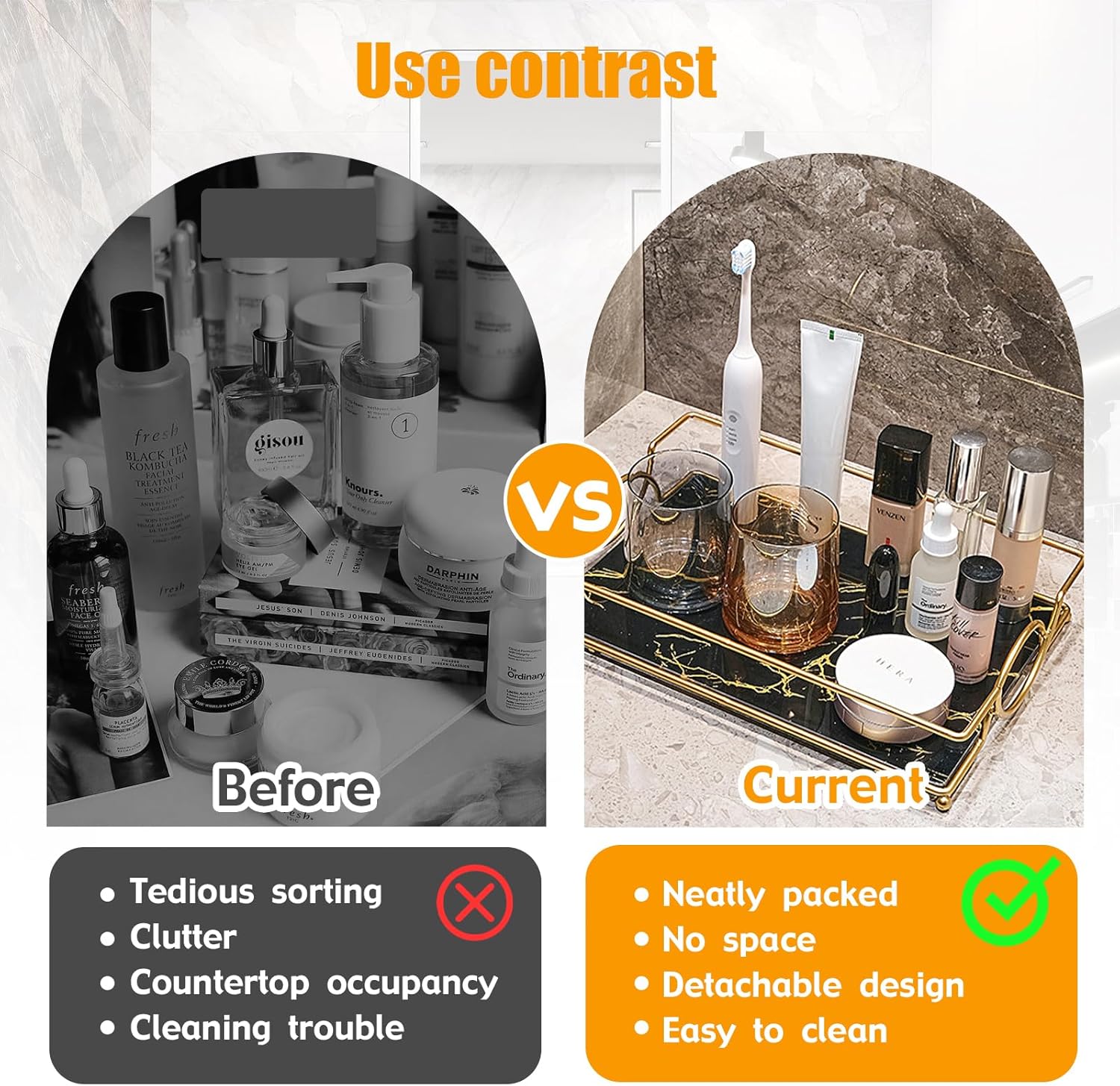 Vanity Tray Luxury Bathroom Co - огляд і ціна Luxury Skincare Tray